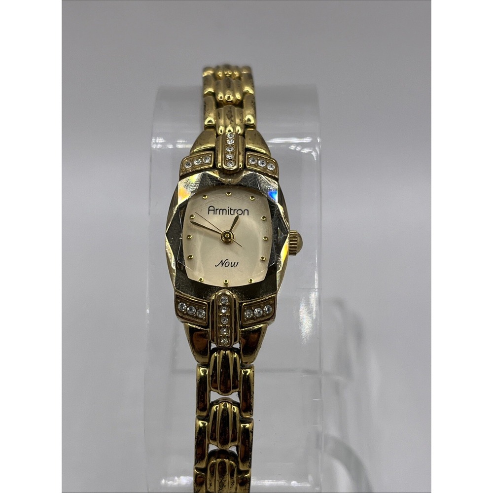 Armitron Now Women's Quartz‎ Watch Gold Tone 6" Band 75/3018- New Battery